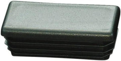 Caplugs - Rectangular Finishing Plug for 10 to 14 Gauge Panels, - 0.52" Deep, Low-Density Polyethylene, Black - Apex Tool & Supply