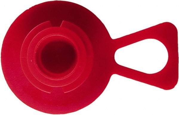 Caplugs - 0.756" ID, Pull-Tab Plug - 1.181" OD, 1-27/32" Long, Low-Density Polyethylene, Red - Apex Tool & Supply