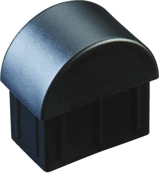 Caplugs - Domed Ribbed Finishing Plug for 14 to 20 Gauge Panels, for 2" Tube Diam - Low-Density Polyethylene, Black - Apex Tool & Supply