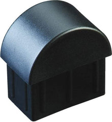 Caplugs - Domed Ribbed Finishing Plug for 14 to 20 Gauge Panels, for 3/4" Tube Diam - Low-Density Polyethylene, Black - Apex Tool & Supply