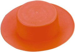 Caplugs - 0.97" ID, Round Head Flange Plug - 5/8" Long, Low-Density Polyethylene, Orange - Apex Tool & Supply