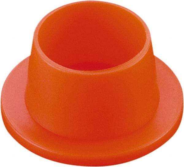 Caplugs - 0.59" ID, Round Head, Tapered Plug - 1/2" Long, Low-Density Polyethylene, Orange - Apex Tool & Supply