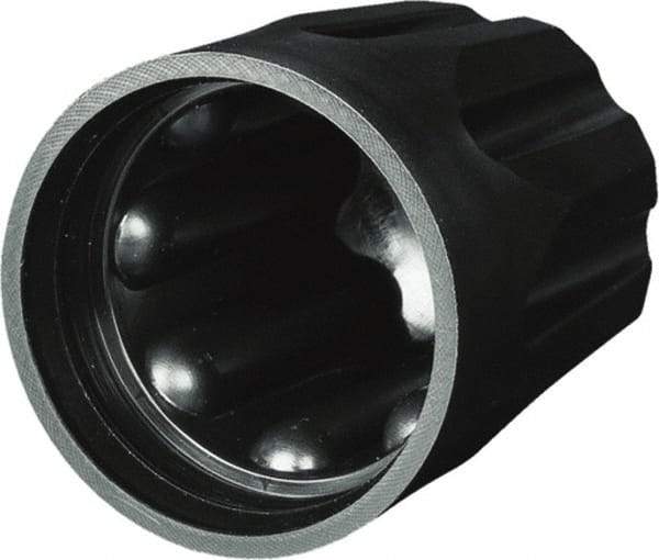 Caplugs - Serrated Round Head Sucker Rod Cap - High-Density Polyethylene, Black - Apex Tool & Supply