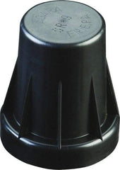 Caplugs - 0.935" ID, Serrated Round Head Sucker Rod Cap - 1-11/16" Long, Low-Density Polyethylene, Black - Apex Tool & Supply