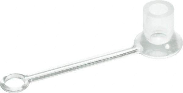 Caplugs - 0.235" ID, Round Head, Tethered Cap - 1-29/32" Long, Silicone, Natural (Color) - Apex Tool & Supply