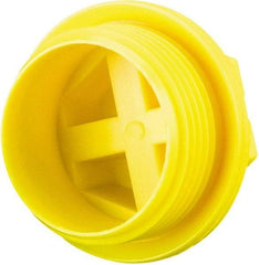 Caplugs - Hex Head with Slot, Threaded Plug - 31.5mm OD, Nylon, Yellow - Apex Tool & Supply