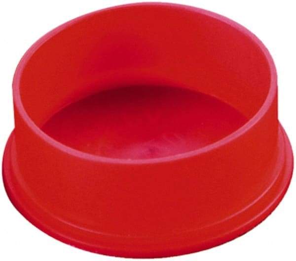 Caplugs - 1.221" ID, Round Head Utility Cap - 1.44" OD, 9/16" Long, Low-Density Polyethylene, Red - Apex Tool & Supply