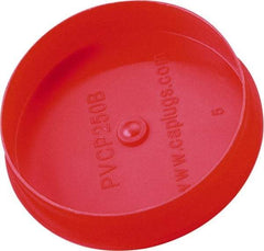 Caplugs - 2.71" ID, Round Head Pipe Plug - 2.84" OD, 21/32" Long, Low-Density Polypropylene, Red - Apex Tool & Supply