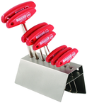 8 Piece - 2.0 - 10mm - T-Handle Hex Ergonomic Comfort Grip Metric Set in Metal Stand - Apex Tool & Supply