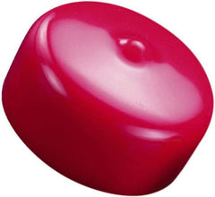 Caplugs - 0.18" ID, Round Head Cap - 0.26" OD, 1/2" Long, Vinyl, Red - Apex Tool & Supply