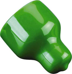 Caplugs - 0.857" ID, Pull-Tab, Round Head Cap - 1-17/64" Long, Vinyl, Green - Apex Tool & Supply
