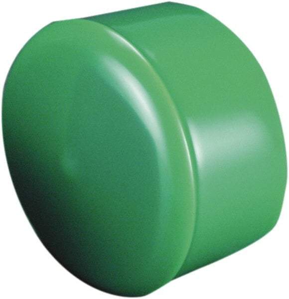 Caplugs - 13/32" ID, Round Head Cap with Flange - 0.526" OD, 1/2" Long, Vinyl, Orange - Apex Tool & Supply