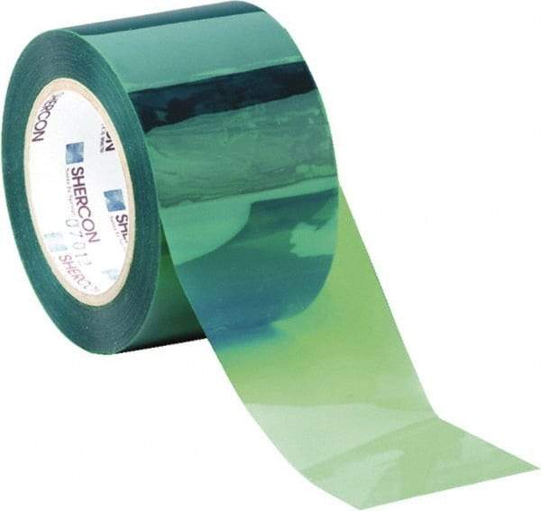 Caplugs - 4" Wide x 72 Yd Long Green Polyester Film High Temperature Masking Tape - Series PC25 4000, 6.5 mil Thick - Apex Tool & Supply