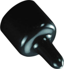 Caplugs - 0.49" ID, Pull-Tab, Round Head Masking Cap - 1-7/16" Long, Vinyl, Black - Apex Tool & Supply