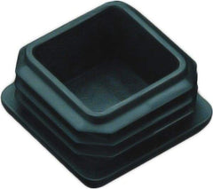 Caplugs - Square Finishing Plug for 10 to 14 Gauge Panels, for 1-1/2" Tube Diam - 0.52" Deep, Vinyl, Black - Apex Tool & Supply