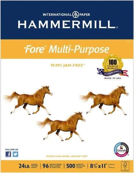 Hammermill - 8-1/2" x 11" White Copy Paper - Use with Inkjet Printers - Apex Tool & Supply
