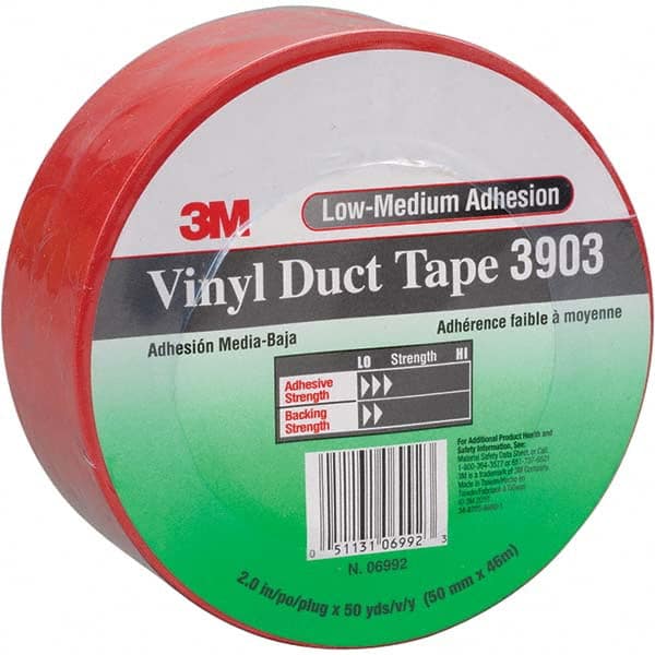 3M - 50 Yd x 49" x 6.5 mil Red Vinyl Duct Tape - Apex Tool & Supply