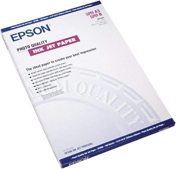 Epson - 13" x 19" Bright White Photo Paper - Use with Inkjet Printers - Apex Tool & Supply