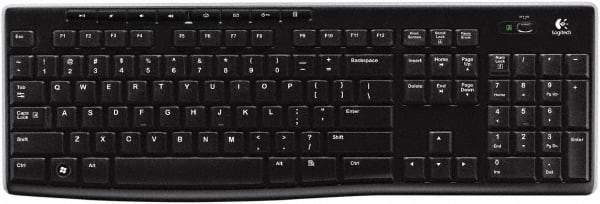 Logitech - Black Wireless Keyboard - Use with Mac OS X, Windows XP, Vista 7, 8 - Apex Tool & Supply