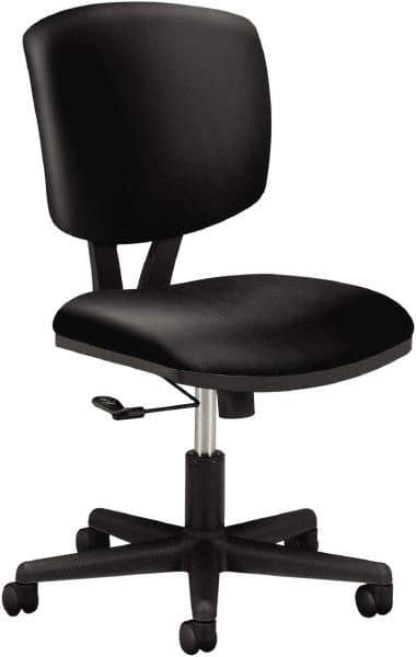 Hon - 40" High Task Chair - 25" Wide x 25-3/4" Deep, Leather Seat, Black - Apex Tool & Supply