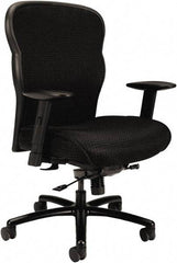 Basyx - 42-7/8" High Big & Tall Mesh Chair - 28 5/8" Wide x 25-5/8" Deep, Fabric Mesh Seat, Black - Apex Tool & Supply