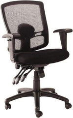 ALERA - 41-3/4" High Mid Back Chair - 30-3/4" Wide x 24-3/4" Deep, Mesh Seat, Black - Apex Tool & Supply