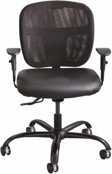 Safco - 37" High Task Chair - 26" Wide x 26" Deep, Vinyl Seat, Black - Apex Tool & Supply
