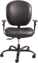 Safco - 38" High Task Chair - 26" Wide x 26" Deep, Vinyl Seat, Black - Apex Tool & Supply