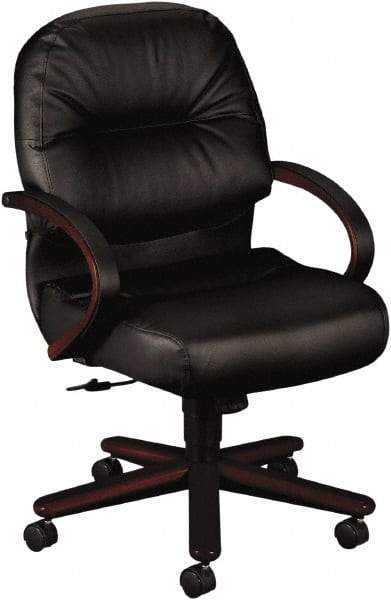 Hon - 41-3/4" High Mid Back Chair - 26" Wide x 28-3/4" Deep, Leather, Memory Foam Seat, Black - Apex Tool & Supply