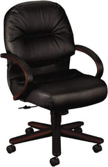 Hon - 41-3/4" High Mid Back Chair - 26" Wide x 28-3/4" Deep, Leather, Memory Foam Seat, Black - Apex Tool & Supply