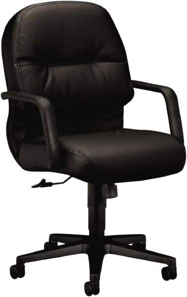 Hon - 41-3/4" High Managerial Mid Back Swivel/Tilt Chair - 26" Wide x 29-3/4" Deep, Leather, Memory Foam Seat, Black - Apex Tool & Supply