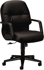 Hon - 41-3/4" High Managerial Mid Back Swivel/Tilt Chair - 26" Wide x 29-3/4" Deep, Leather, Memory Foam Seat, Black - Apex Tool & Supply