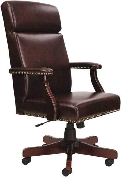 ALERA - 48-3/4" High High Back Chair - 26" Wide x 29" Deep, Vinyl Seat, Burgundy - Apex Tool & Supply