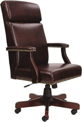 ALERA - 48-3/4" High High Back Chair - 26" Wide x 29" Deep, Vinyl Seat, Burgundy - Apex Tool & Supply