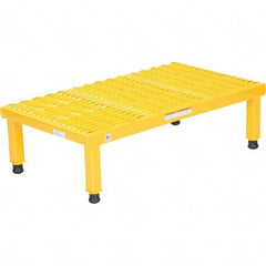 Vestil - 9" High x 19" Wide x 36" Deep, Yellow Step Stand - Steel, 500 Lb Capacity - Apex Tool & Supply