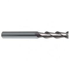 10mm Dia. - 100mm OAL - 45° Helix Bright Carbide End Mill - 2 FL - Apex Tool & Supply