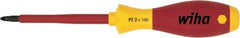 Wiha - #2 Point, 100mm Blade Length Posidrive Screwdriver - 218mm OAL - Apex Tool & Supply