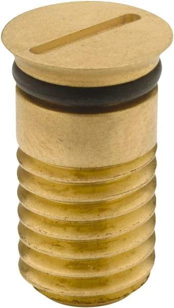 Jergens - 1 Piece M12x1.75 Vise Chip Plug - Brass, 23" Long, 14.5mm Wide - Apex Tool & Supply
