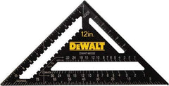 DeWALT - 12" Blade Length x 12" Base Length, Aluminum Rafter Square - 1/8" Graduation, 10.1" Base Width - Apex Tool & Supply