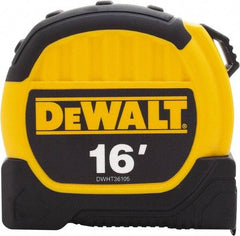 DeWALT - 16' x 1-1/8" Tape Measure - 1/16" Graduation, Inch Graduation Style - Apex Tool & Supply