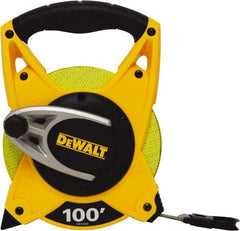 DeWALT - 100' x 3/4" Tape Measure - 1/8" Graduation, Inch Graduation Style - Apex Tool & Supply