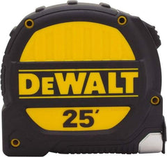 DeWALT - 25' x 1-1/4" Tape Measure - 1/16" Graduation, Inch Graduation Style - Apex Tool & Supply