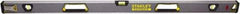 Stanley - 48" Long 3 Vial Box Beam Level - Aluminum, Black/Silver/Yellow, 1 Level & 2 Plumb Vials - Apex Tool & Supply