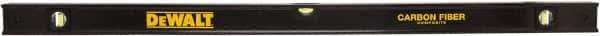 DeWALT - 48" Long 3 Vial Box Beam Level - Carbon Fiber, Black, 1 Level & 2 Plumb Vials - Apex Tool & Supply