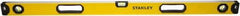 Stanley - 48" Long 3 Vial Box Beam Level - Aluminum, Yellow, 1 Level & 2 Plumb Vials - Apex Tool & Supply