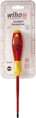 Wiha - 4.5mm Blade Width, Standard Slotted Screwdriver - 100mm Blade Length, Solid/Hex Shank - Apex Tool & Supply
