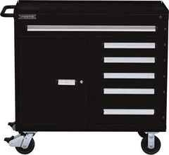 Proto - 6 Drawer Steel Tool Roller Cabinet - 45" Wide x 42-1/2" High x 21-3/8" Deep, Ball Bearing Drawer Slides, Black - Apex Tool & Supply