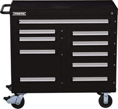 Proto - 10 Drawer Steel Tool Roller Cabinet - 45" Wide x 42-1/2" High x 21-3/8" Deep, Ball Bearing Drawer Slides, Black - Apex Tool & Supply