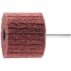 PFERD - 2-3/8" Diam x 2" Face Width, Aluminum Oxide Nonwoven Mounted Flap Wheel - 1/4" Shank Mount, 180 Grit, 10,000 Max RPM - Apex Tool & Supply