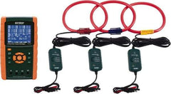 Extech - 3 Phase, 600 VAC, 0.01 to 3,000 Amp Capability, 45 to 65 Hz Calibration, LCD Display Power Meter - 0.5 Current Accuracy, 0.5 Voltage Accuracy - Apex Tool & Supply